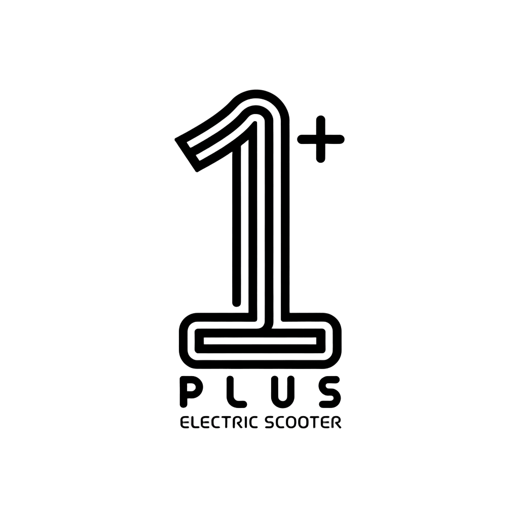 Logo for 1 Plus Electric Scooter, featuring stylized number 1 with a plus sign